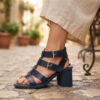 Sandalias Romanas Outfit Sandalias Romanas Negras con tacón ancho