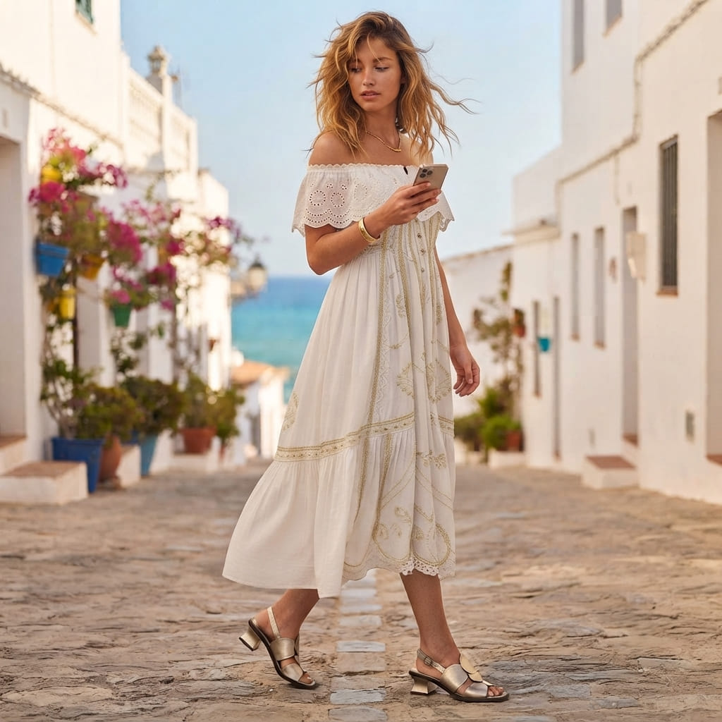 Sandalias doradas estilo medallón