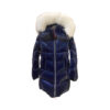Abrigo modelo Alaska, tejido en brillo azul marino Abrigo modelo Alaska, tejido en brillo azul marino