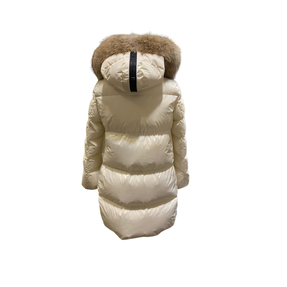 Abrigo plumifero modelo ALASKA Blanco crudo trasera