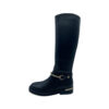 Bota de montar en piel Alma Negra con estribos de caña alta para mujer.