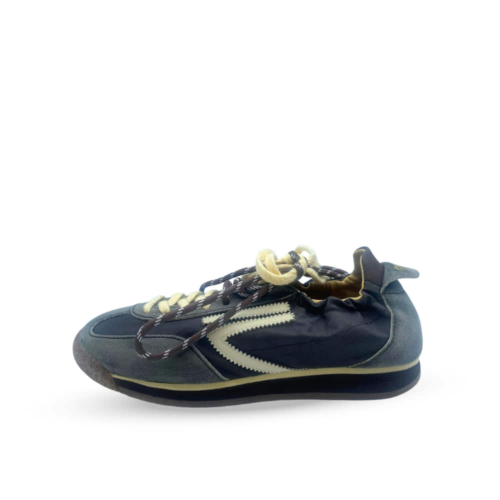 Deportivas Combi Gris Puraai en ante y nylon con cordones bicolor