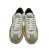 Deportivas Puraai Combi Blanca-Gris con franja Negra frente Deportivas Puraai Combi Blanca-Gris con franja Negra frente con cordones blancos