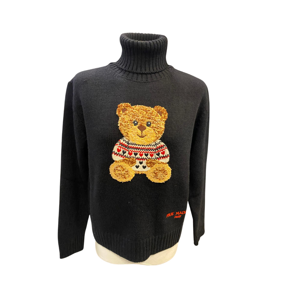 Jersey Negro MARVIN LOVE de cuello alto cisne de Rue Madam Paris.
