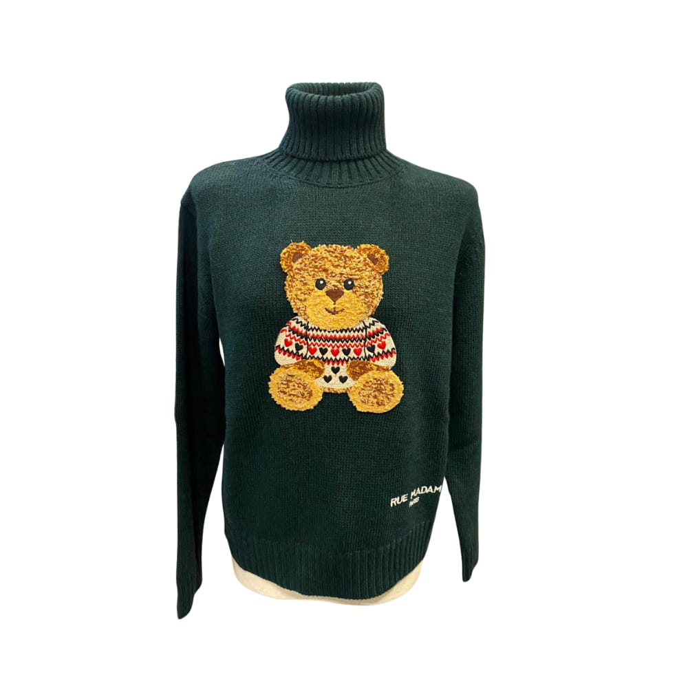 Jersey Verde MARVIN LOVE con osito de la Rue Madam Paris.