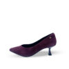 Zapato Salón Ante Granate - Donna Serena con tacón estilizado.