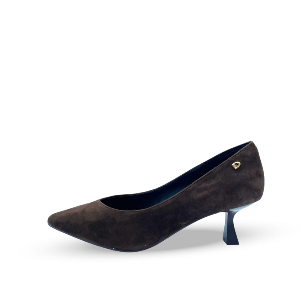 Zapato Salón Ante Marrón - Donna Serena de tacón medio elegantes
