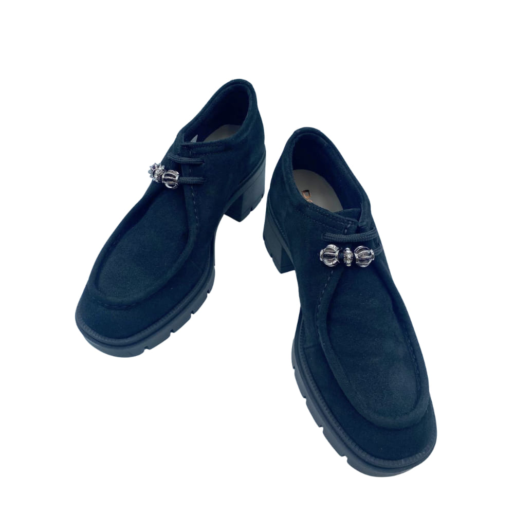 Zapato Tanque con Abalorios Negro - Donna Serena perfil Zapato Tanque con Abalorios Negro - Donna Serena perfil de plataforma