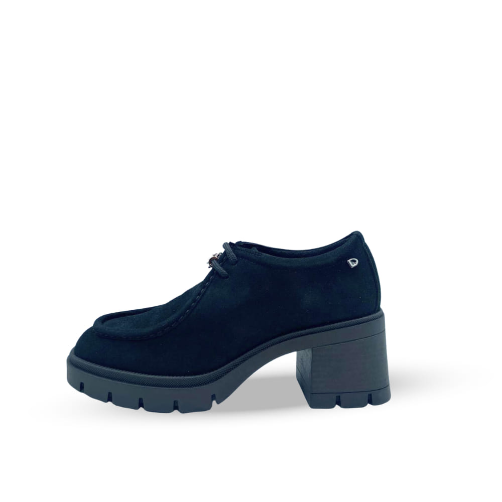 Zapato Tanque con Abalorios Negro - Donna Serena de ante y plataforma con tacón medio para mujer