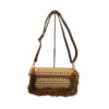 Bolso Bandolera con Solapa de Cuadros y Pelo Rue Madam trasera con correa extraible