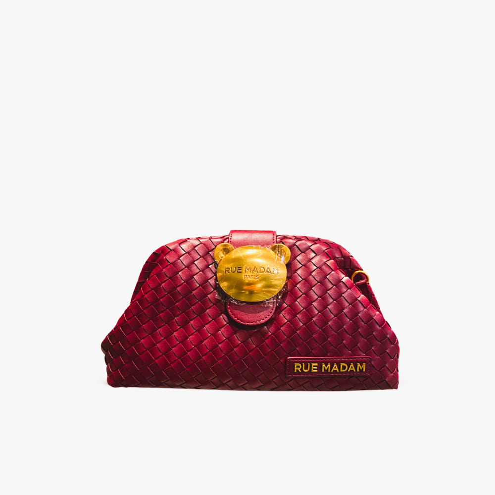 Bolso Pouch Grana Trenzado Rue Madam de hombro o para llevar en mano
