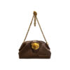 Bolso Pouch Marrón Trenzado Rue Madam con cadena