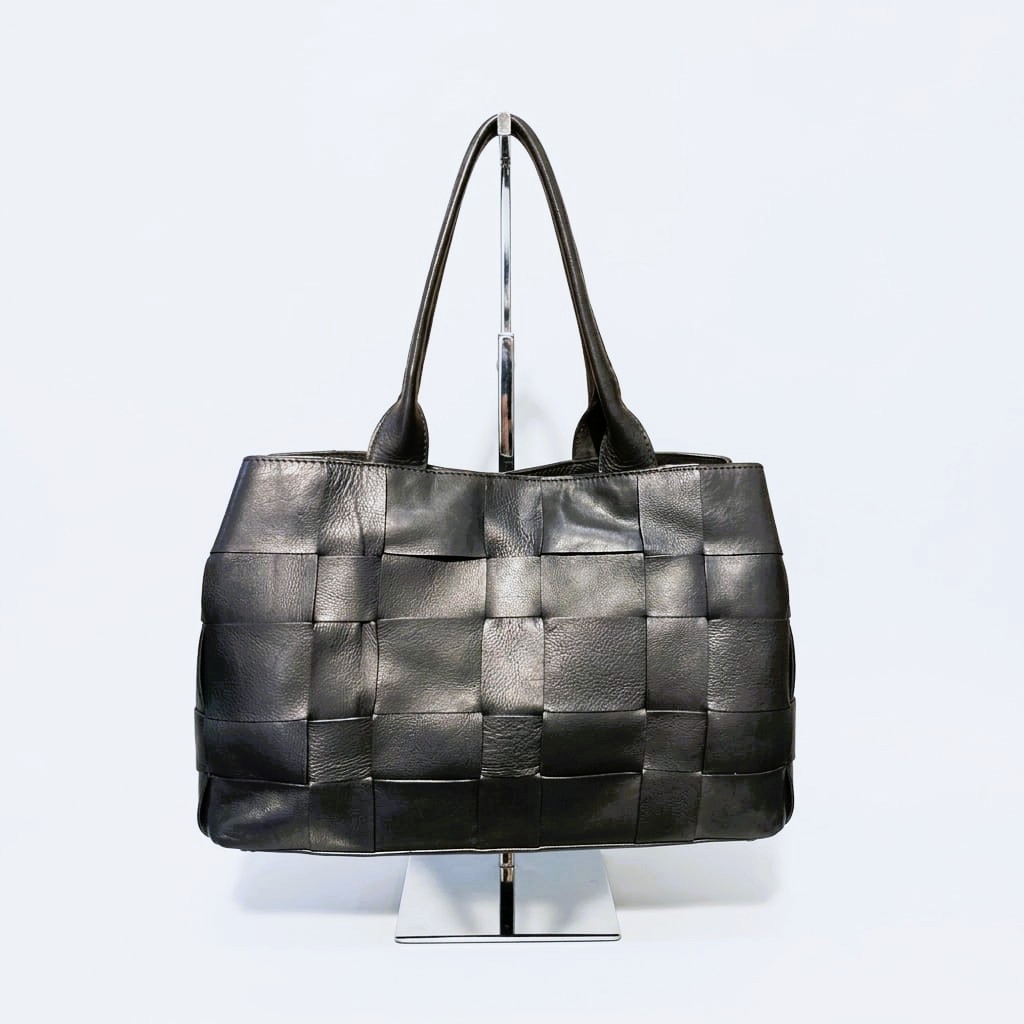 Bolso Shopper de piel trenzada Wann BIBA Tamaño Grande