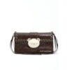 Bolso Teddy con Tachas Marrón Rue Madam de hombro con broche Teddy plateado