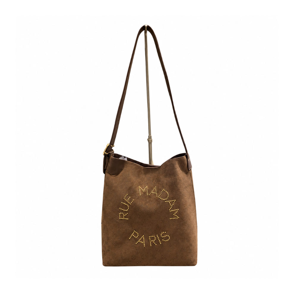 Bolso de hombro Ante Marrón cognac Rue Madam Marrón cognac con cierre magnético