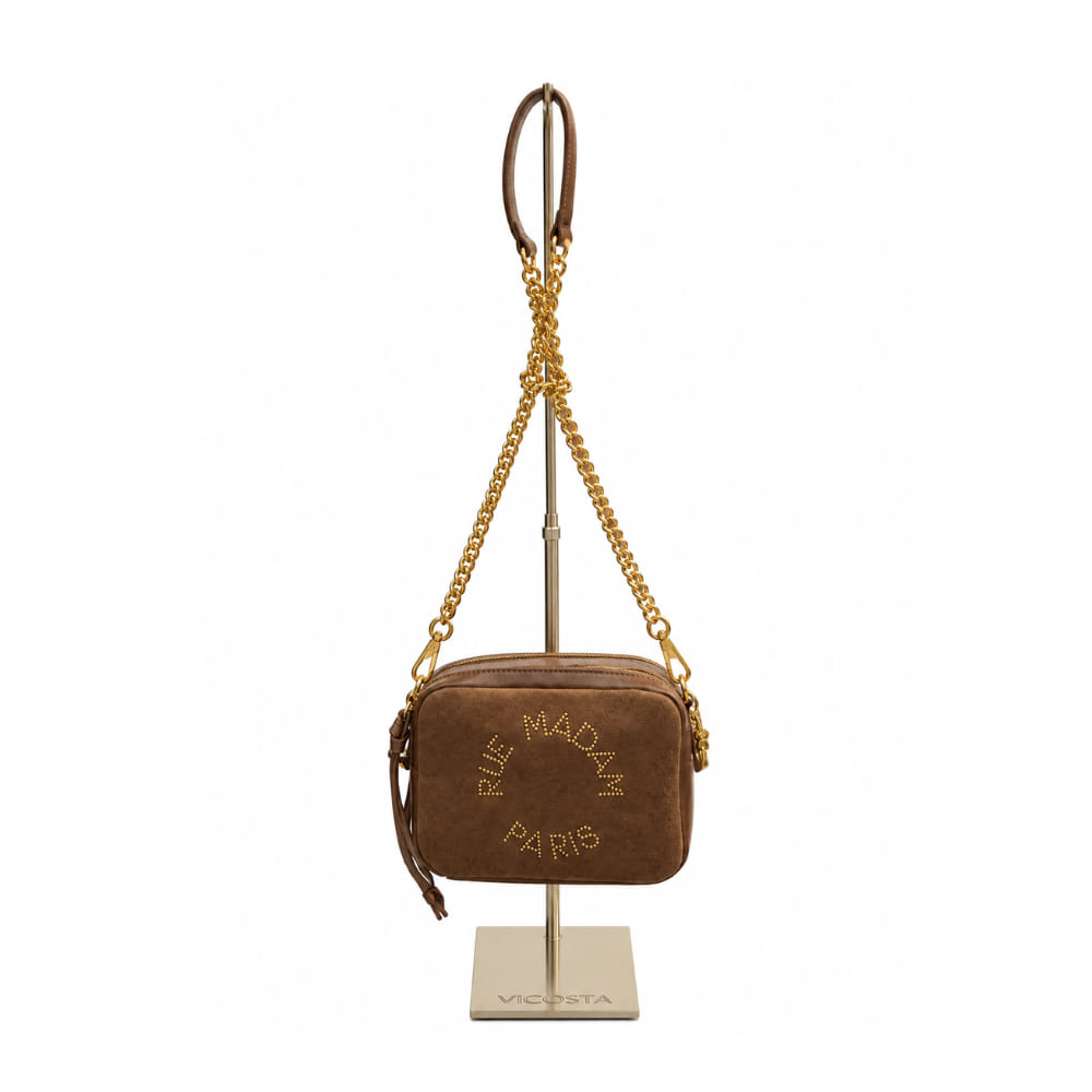 Bolso de hombro Le Camera Rue Madam Marrón cognac de doble cremallera