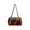 Bolso de hombro Patchwork doble textura Teddy trasera multicolor