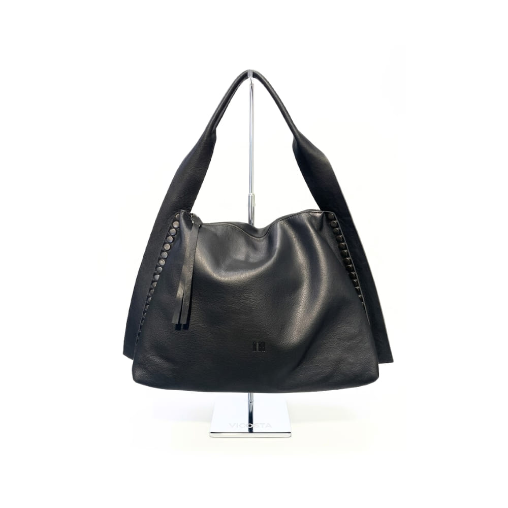 Bolso de piel con remaches Negro de BIBA con cremallera