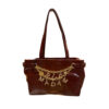 Bolsos Shopping de Hombro en Piel Brillo y Cadenas Rue Madam granate marrón