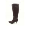 Bota alta de piel Burdeos con tacón Kitten medio Donna de mujer