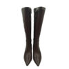 Bota alta de piel Negro con tacón Kitten medio Donna frente ligeramente afilado