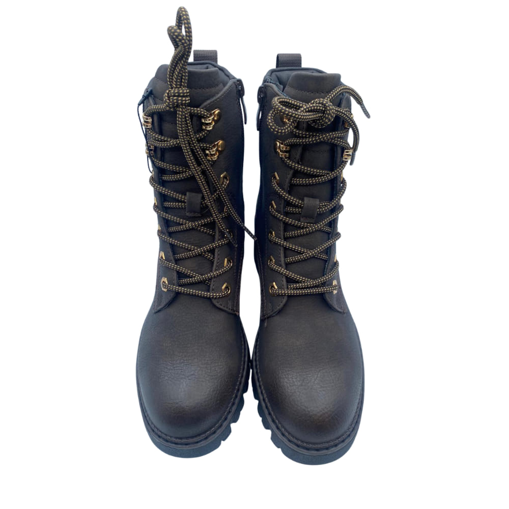Botas chica Piel Marrón con Cordones JEEP frente tipo montaña