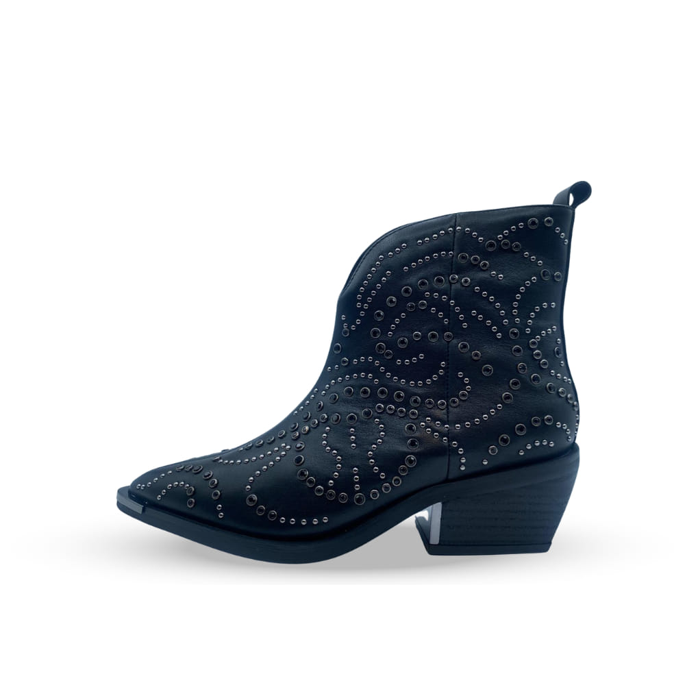 Botín Campero de Tachas Negro Alma para mujer