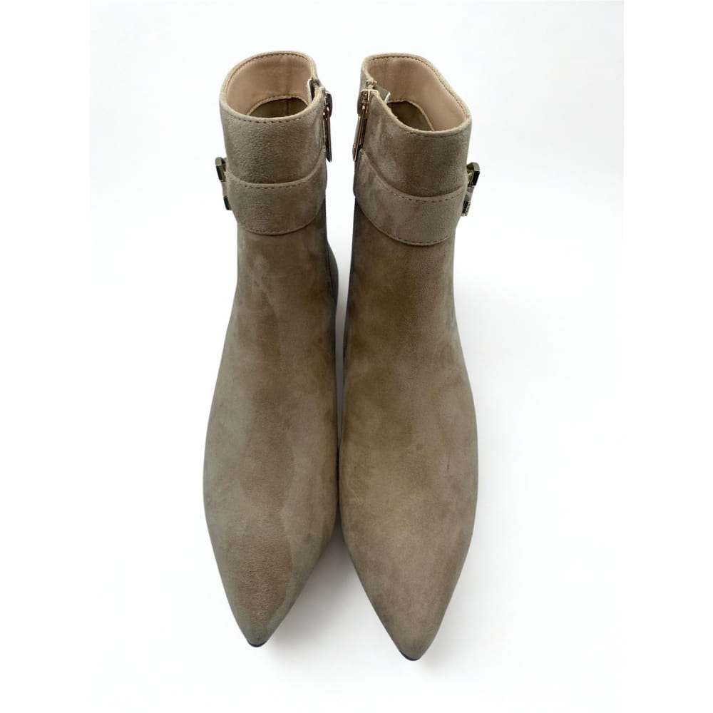 Botines en Ante Tacón fino con detalle Negro/Beige - Imagen 5