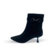 Botines en Ante Tacón medio fino Negro con detalle Donna con cremallera