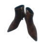 Botines en ante Tacón medio fino Marrón Donna perfil con punta afilada