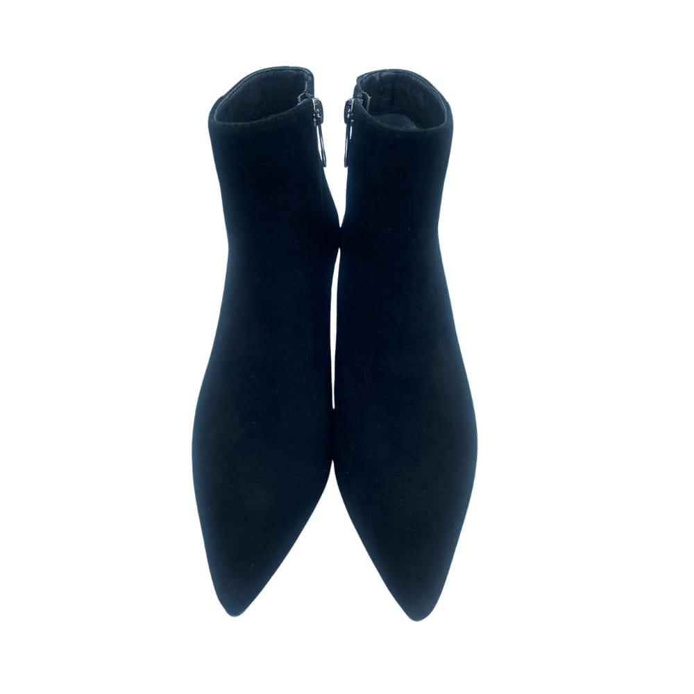 Botines en ante Tacón medio fino Negro Donna frente elegantes