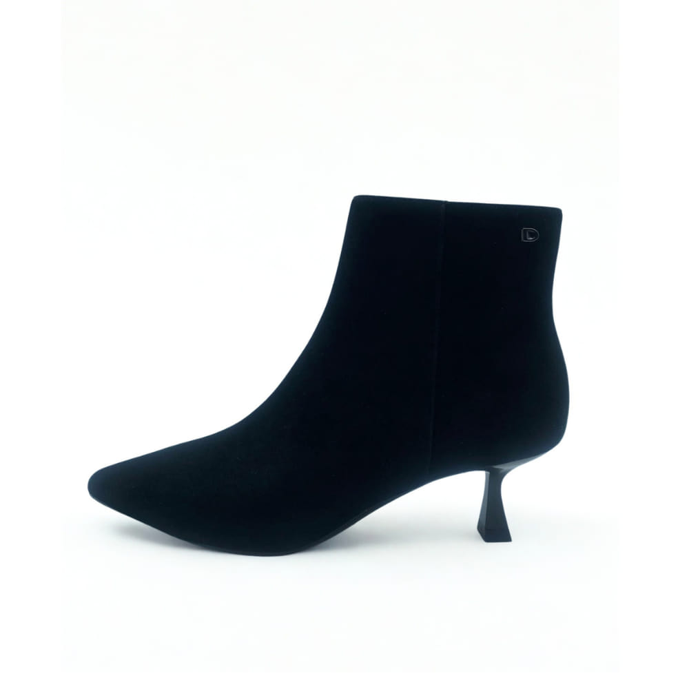 Botines en ante Tacón medio fino Negro Donna elegantes