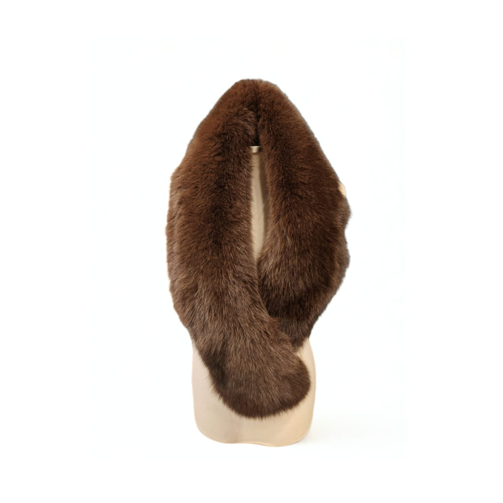 Bufanda Fox Dark Brown Golden Island extrasuave y cálida.