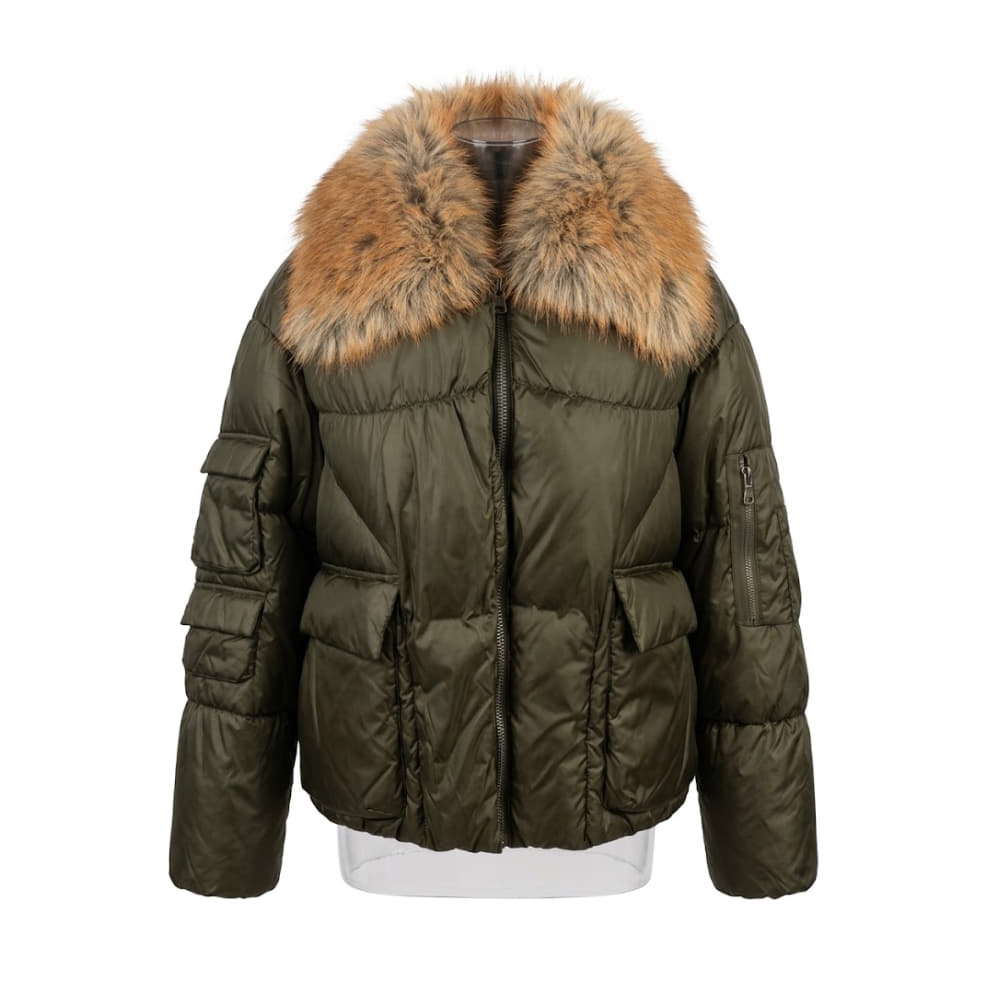 Cazadora Militar Canadian Kaki con pelo en el cuello