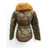Chaqueta acolchada con cinturón extraíble Canadian verde de chica