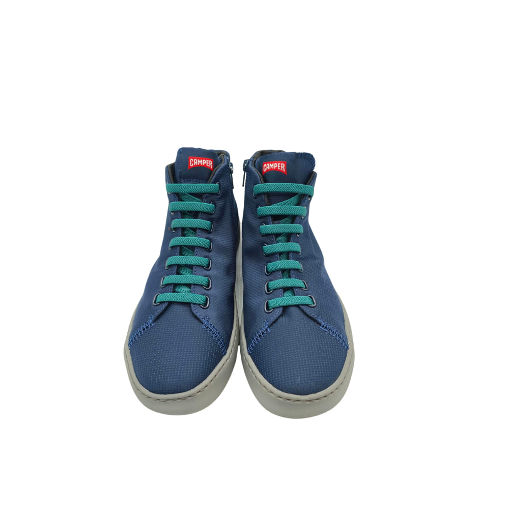 Deportivas Camper chico en azul frente de cordones azul claro