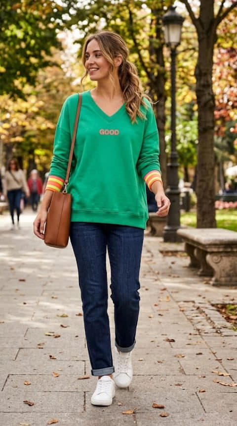 Outfit Sudadera Good Verde trasera