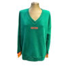 Sudadera Good Verde para mujer con escote de pico