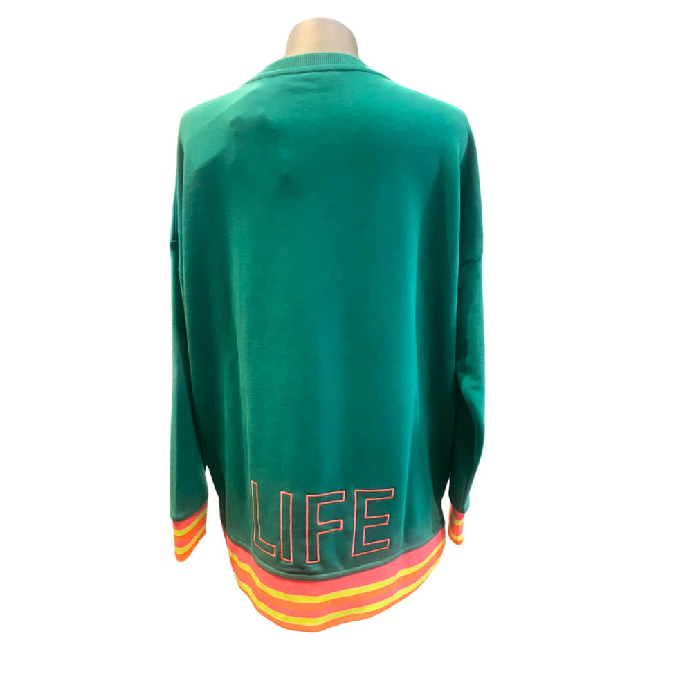 Sudadera Good Verde trasera de chica